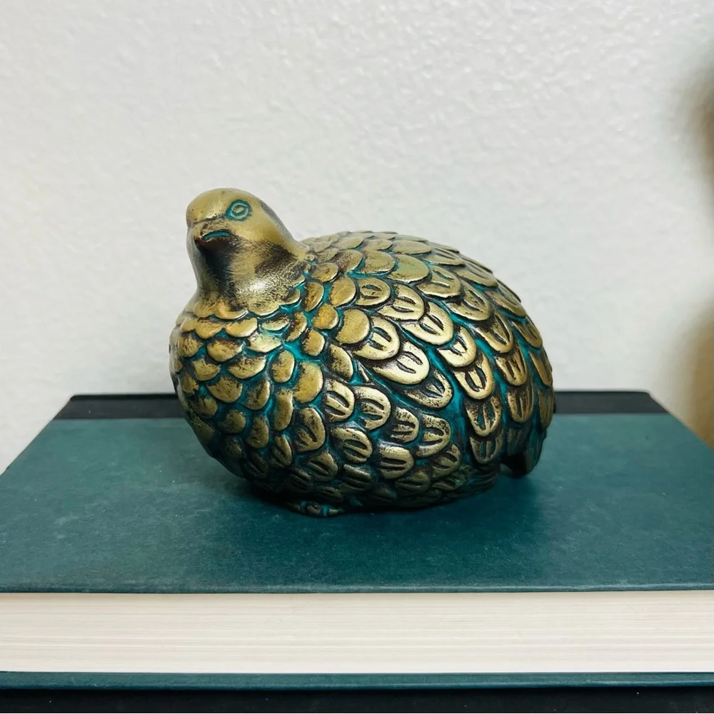 Vintage Mid Century Modern Arnels Gold Quail Partridge Ceramic Figurine Set - Picture 10 of 15